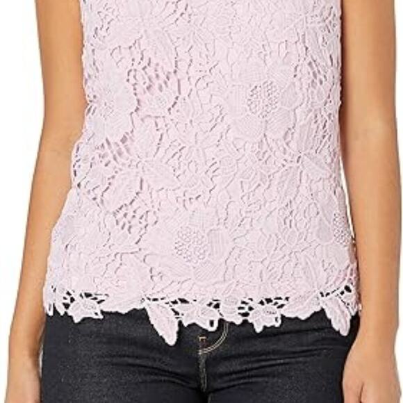 Nanette Lepore Sugar Plum Sleeveless Lace Trim Top Easter Spring Size XL - Picture 11 of 11
